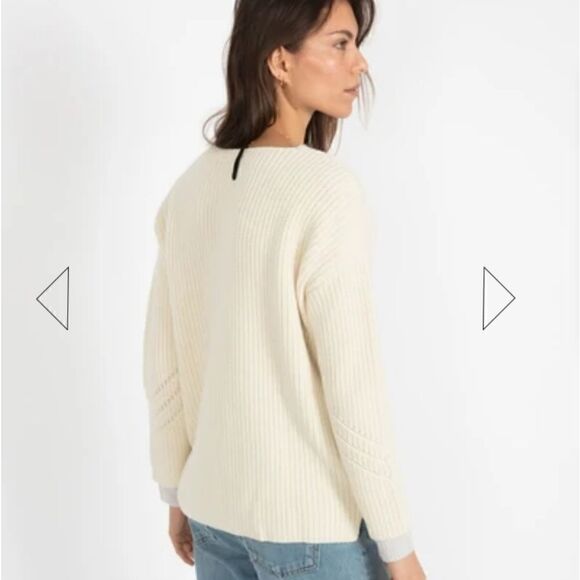ASKK NY 100%Merino Wool Ladies Offwhite/Cream Sweater Size 2 - Picture 7 of 9